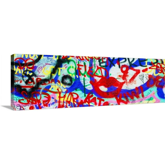 Great BIG Canvas | "Graffiti On The U2 Wall, Windmill Lane, Dublin, Ireland" Canvas Wall Art - 60x20