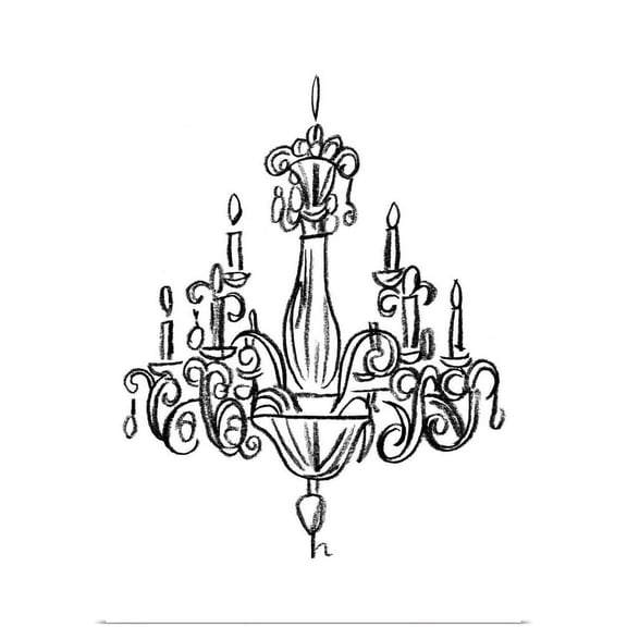 Great BIG Canvas | "Graphic Chandelier I" Art Print - 16x24