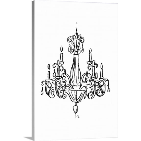 Great BIG Canvas | "Graphic Chandelier I" Canvas Wall Art - 24x36