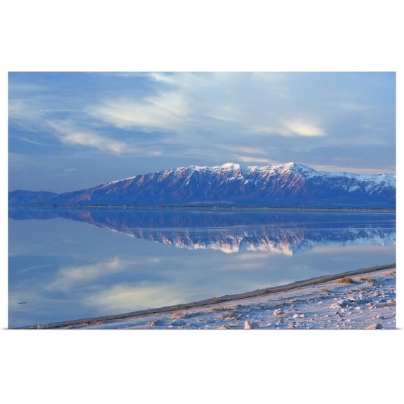 Great BIG Canvas | "Great Salt Lake and Northern Wasatch Mountains, Salt Lake City, Utah" Art Print - 24x16