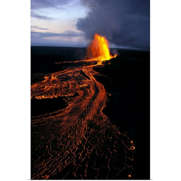 GBC | "Hawaii, Big Island, Kilauea Volcano Eruption, River Of Lava" Art Print - 16x24