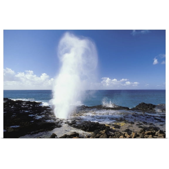Great BIG Canvas | "Hawaii, Kauai, Poipu, South Shore, Spouting Horn Blow Hole" Art Print - 30x20