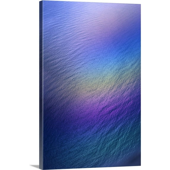 Great BIG Canvas | "Hawaii, Rainbow Colors Over Water, Aerial Polarized Image" Canvas Wall Art - 16x24