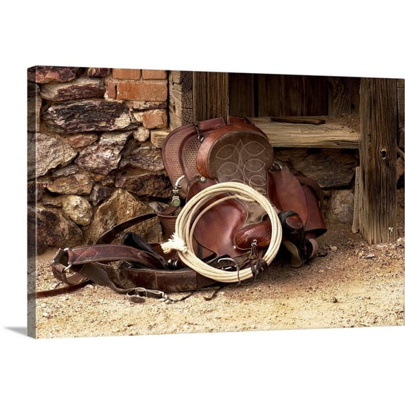 Great BIG Canvas | "Head Wrangelrs Saddle" Canvas Wall Art - 36x24