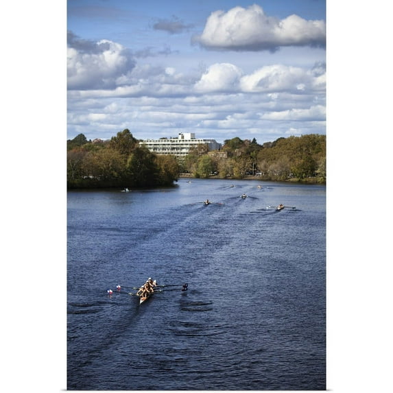 Great BIG Canvas | "Head of the Charles Regatta rowing race in Boston, MA." Art Print - 32x48