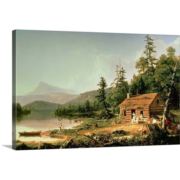 Great BIG Canvas | "Home in the Woods, 1847" Canvas Wall Art - 24x16