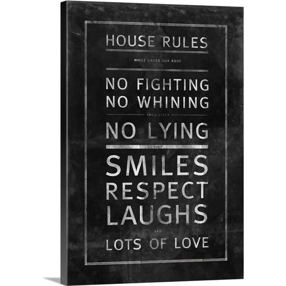 Great BIG Canvas | "House Rules" Canvas Wall Art - 20x30