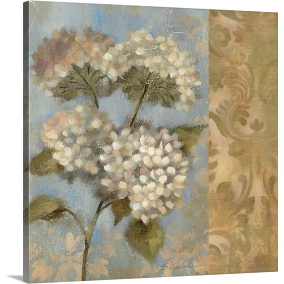 Great BIG Canvas | "Hydrangea on Soft Blue" Canvas Wall Art - 30x30