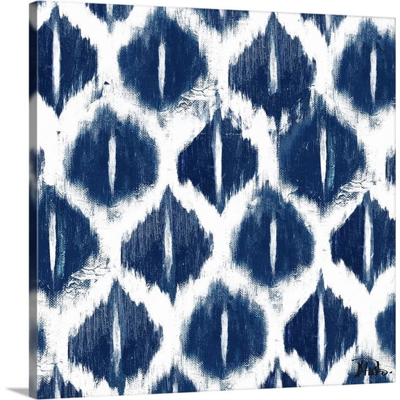 Great BIG Canvas | "Indigo Ikat" Canvas Wall Art - 24x24