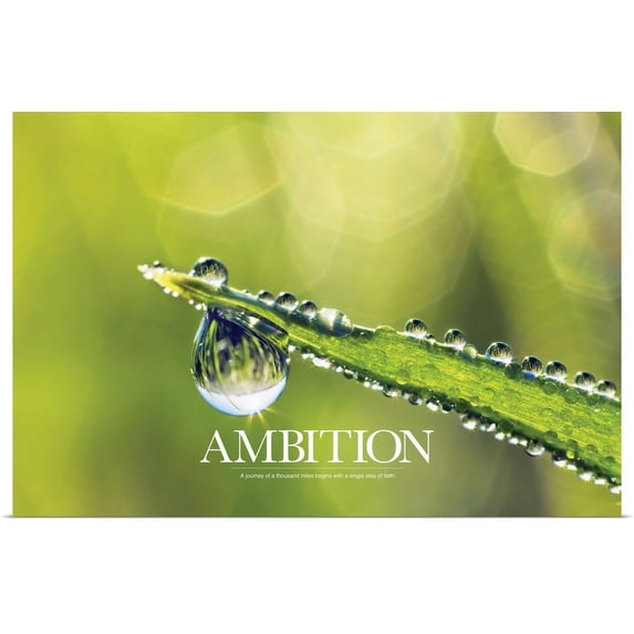 Great BIG Canvas | "Inspirational motivational Poster: A journey of a thousand miles" Art Print - 30x20