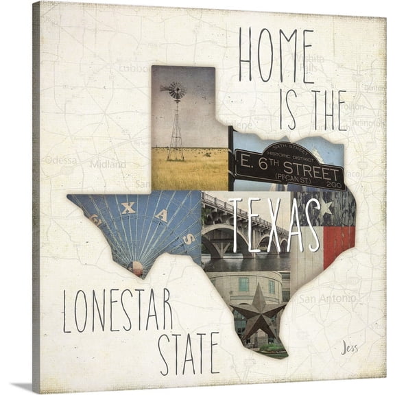 Great BIG Canvas | "InstaStates III - Texas" Canvas Wall Art - 20x20