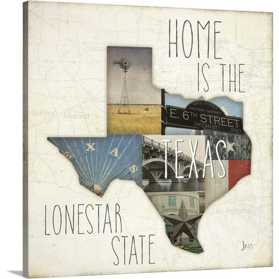 Great BIG Canvas | "InstaStates III - Texas" Canvas Wall Art - 20x20