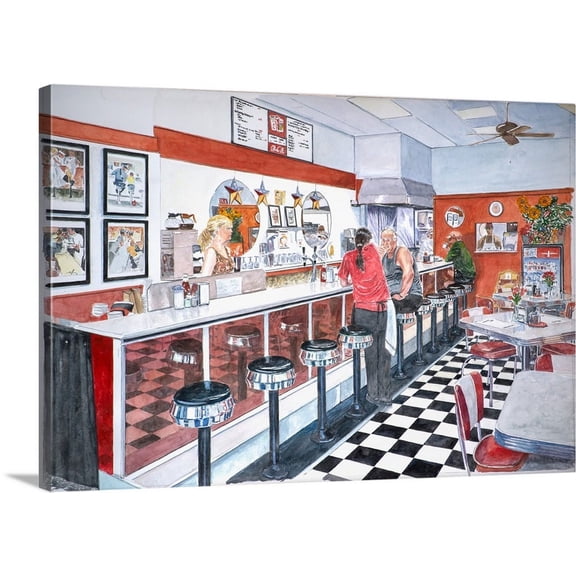 Great BIG Canvas | "Interior, Soda Fountain, NYC, 2012" Canvas Wall Art - 36x24