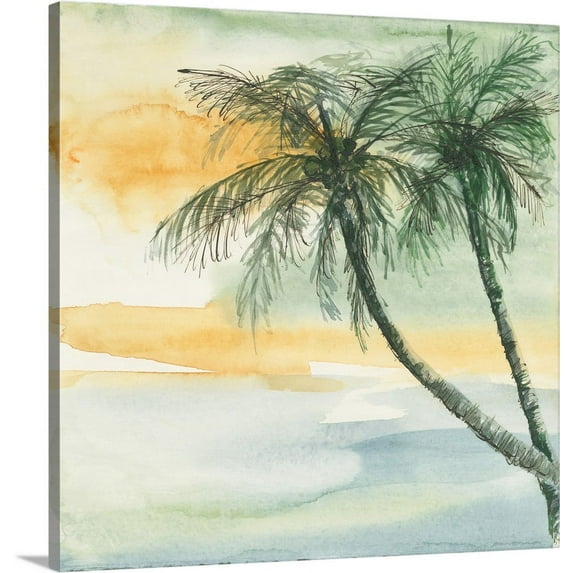 Great BIG Canvas | "Island Sunset II" Canvas Wall Art - 30x30