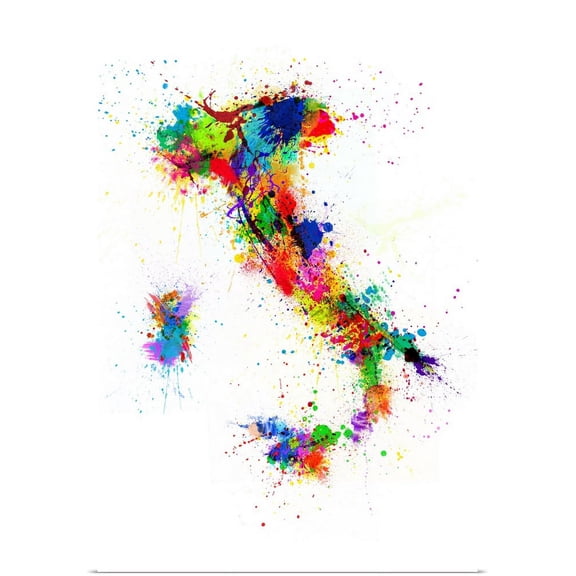 Great BIG Canvas | "Italy Paint Splashes" Art Print - 32x48