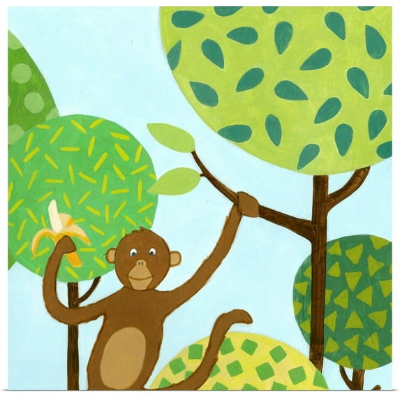 Great BIG Canvas | "Jungle Fun I" Art Print - 30x30