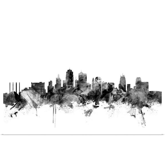 Great BIG Canvas | "Kansas City Skyline" Art Print - 48x32