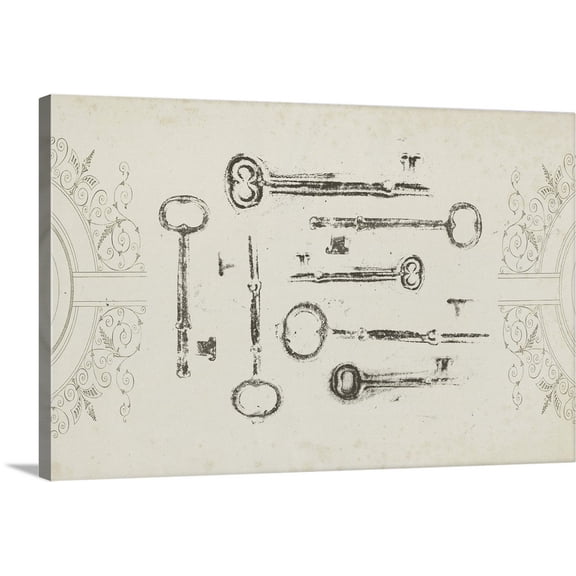 Great BIG Canvas | "Keepsake Keys I" Canvas Wall Art - 24x16