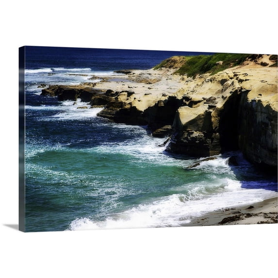 Great BIG Canvas | "La Jolla Beach IV" Canvas Wall Art - 36x24