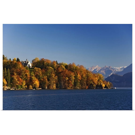 Great BIG Canvas | "Lake Lucerne And Autumn Colors, Lucerne, Switzerland" Art Print - 30x20