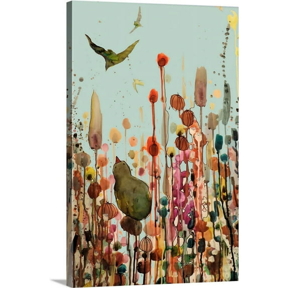 Great BIG Canvas | "Learning To Fly (Blue Sky)" Canvas Wall Art - 16x24