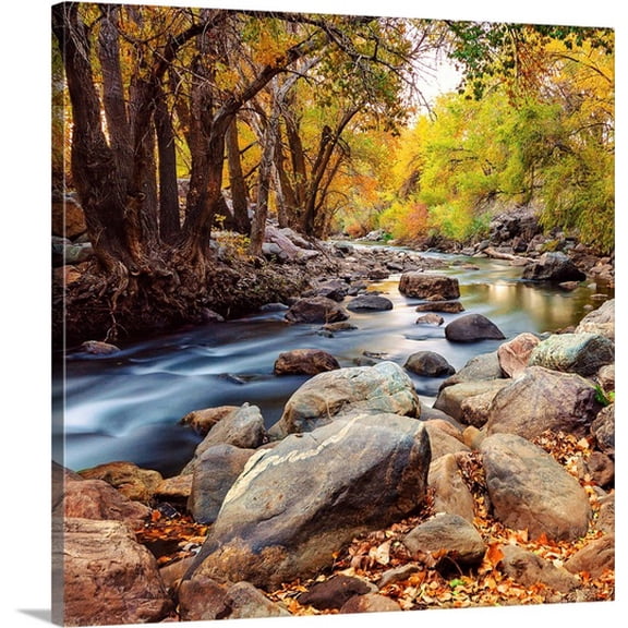 Great BIG Canvas Lee Cuellar Premium Thick-Wrap Canvas entitled Ogden River Foliage