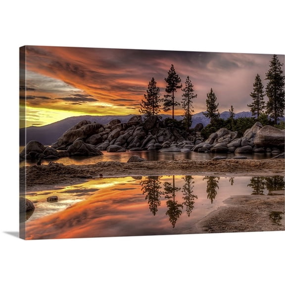 Great BIG Canvas Lee Molof Premium Thick-Wrap Canvas entitled Tahoe Sunset Reflections