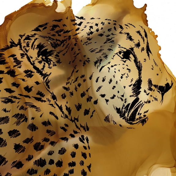 Great BIG Canvas | "Leopard Portrait II" Black Framed Print - 16x16