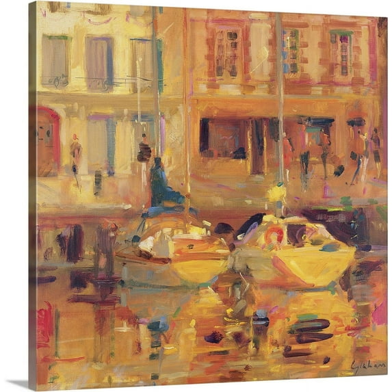 Great BIG Canvas | "Les Deux Bateaux" Canvas Wall Art - 20x20
