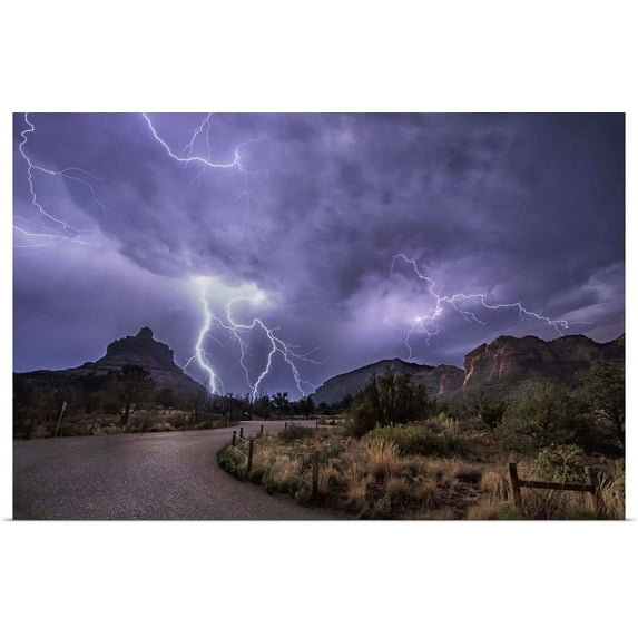 Great BIG Canvas | "Lightning over Sedona, Arizona" Art Print - 48x32