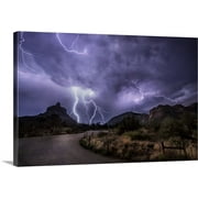 Great BIG Canvas | "Lightning over Sedona, Arizona" Canvas Wall Art - 48x32
