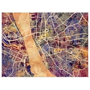 Great BIG Canvas | Liverpool England Street Map Art Print - 24x18