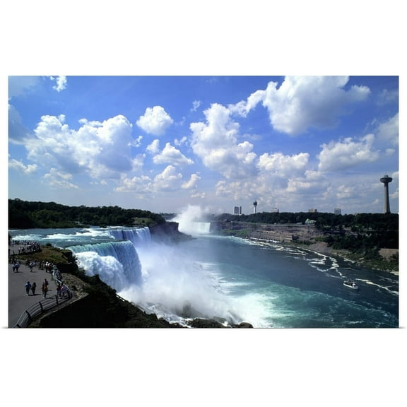 Great BIG Canvas | "Looking back at the USA horseshoe falls in Niagara Falls Ontario Canada" Art Print - 24x16