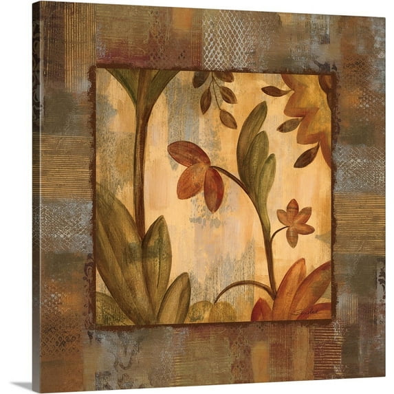 Great BIG Canvas | "Lush Tropical I with Border" Canvas Wall Art - 30x30