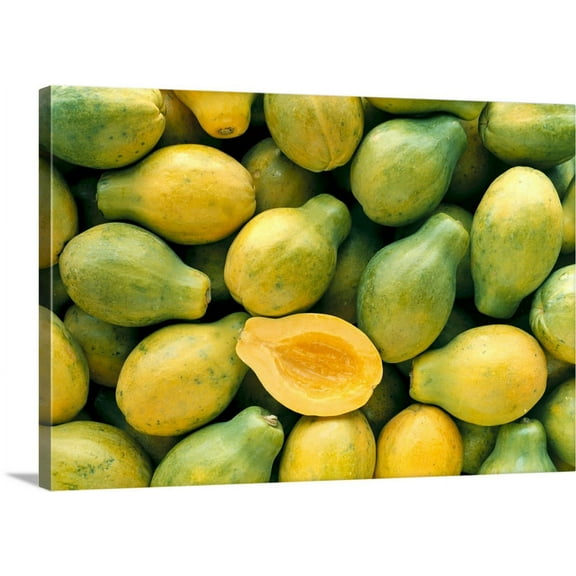 Great BIG Canvas | "Many Papayas" Canvas Wall Art - 24x16