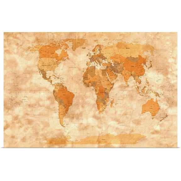 Great BIG Canvas | "Map of the World" Art Print - 30x20
