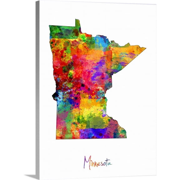 Great BIG Canvas | Michael Tompsett Premium Thick-Wrap Canvas entitled Minnesota Map