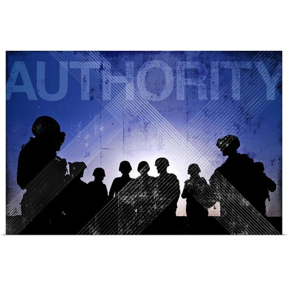 Great BIG Canvas | "Motivational Grunge Poster: Authority. U.S. Marines" Art Print - 30x20