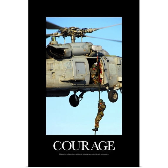 Great BIG Canvas | "Motivational Poster: Courage" Art Print - 24x36