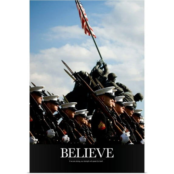 Great BIG Canvas | "Motivational Poster: If we are strong, our strength will speak for itself" Art Print - 16x24
