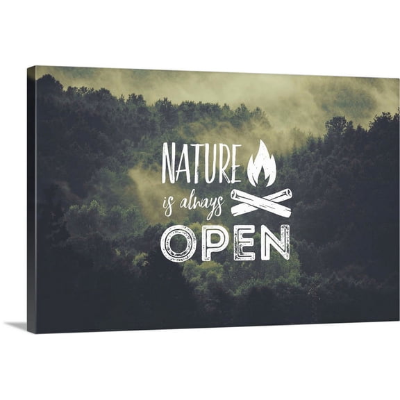 Great BIG Canvas | "Nature is always Open" Canvas Wall Art - 36x24