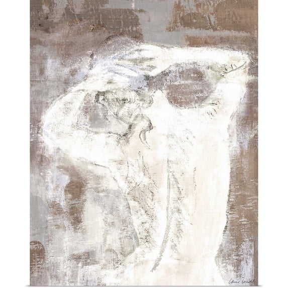 Great BIG Canvas | "Neutral Figure on Abstract I" Art Print - 16x20