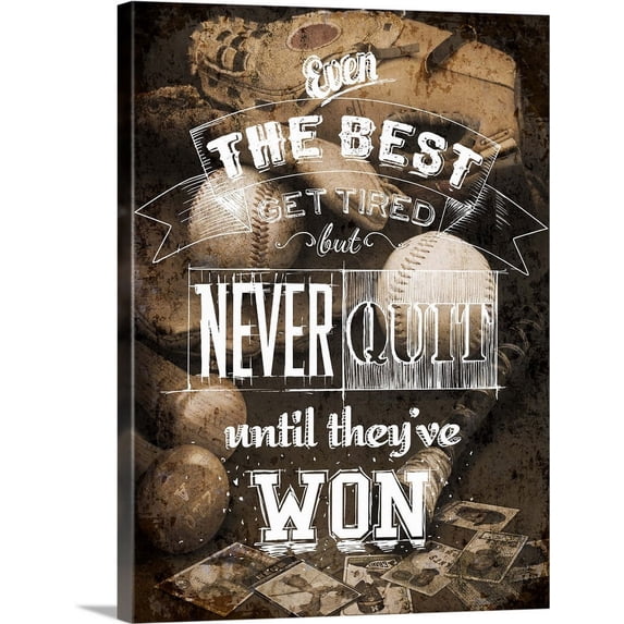 Great BIG Canvas | "Never Quit" Canvas Wall Art - 18x24