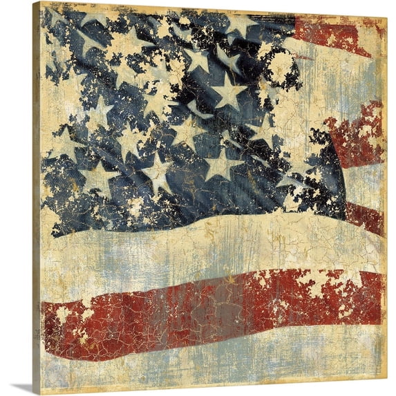 Great BIG Canvas | "Old Glory II" Canvas Wall Art - 16x16