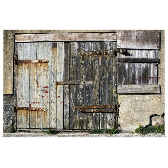 Great BIG Canvas | "Old Wooden Door Of Building" Art Print - 30x20