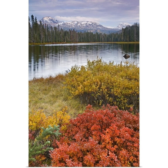Great BIG Canvas | "Oregon, Willamette National Forest. Scott Lake and Three Sisters Mountain" Art Print - 16x24