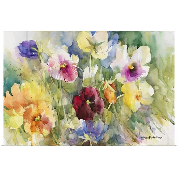 Great BIG Canvas | "Pansies Posing" Art Print - 30x20
