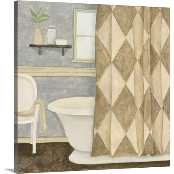 Great BIG Canvas | "Patterned Bath I" Canvas Wall Art - 30x30