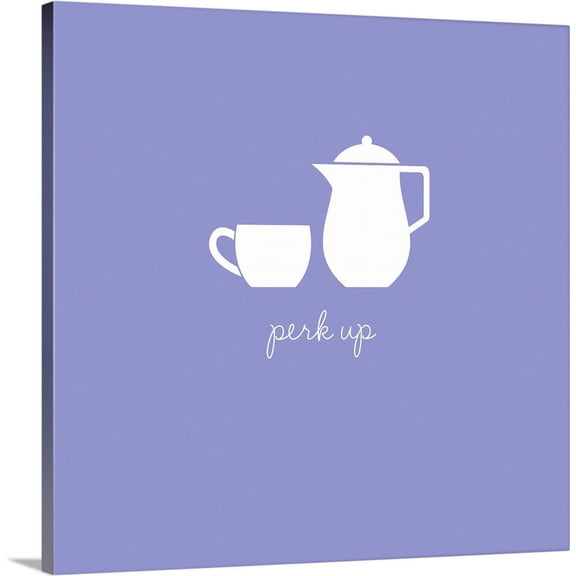 Great BIG Canvas | "Perk Up - minimalist retro kitchen art" Canvas Wall Art - 30x30