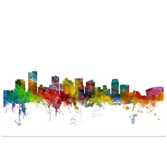 Great BIG Canvas | "Phoenix Arizona Skyline" Art Print - 36x24